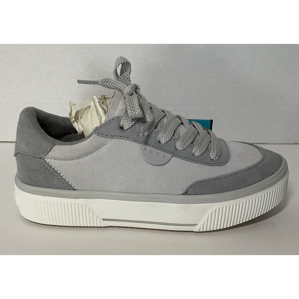Reef Lay Day Lift Grey White Casual Slip On Sneakers Size 8.5